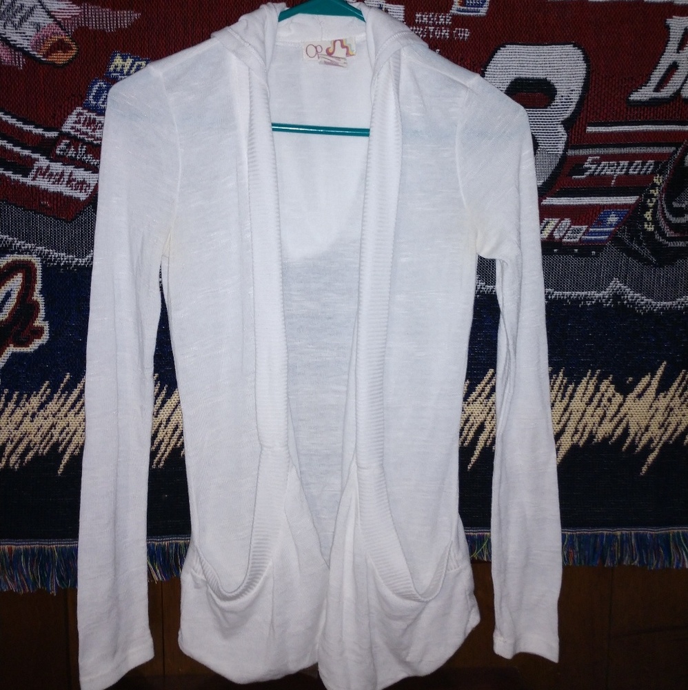 🍥 OP White Hooded Cardigan Size Small 🍥